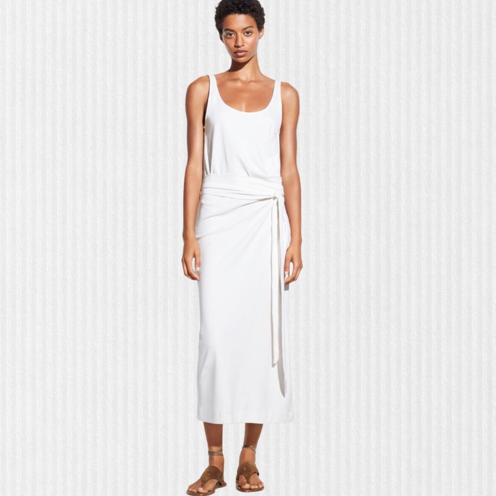 Vince. Sleeveless Pima Cotton Wrap Dress size XS